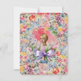 フラットカード 2 レッド（カメオ ガーデン） RFPMDesigns ©️2024 招待状