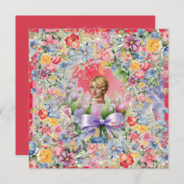 フラットカード 5 レッド(カメオ ガーデン) RFPMデザインズ ©️2024 招待状