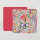 フラットカード 6 レッド(カメオ ガーデン) RFPMデザインズ ©️2024 招待状 (正面/裏面)