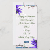 フラットカード 8 (パープルブロッサムス) RFPMデザインズ ©️2024 案内状 (正面)