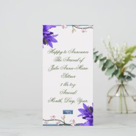 フラットカード 8 (パープルブロッサムス) RFPMデザインズ ©️2024 案内状