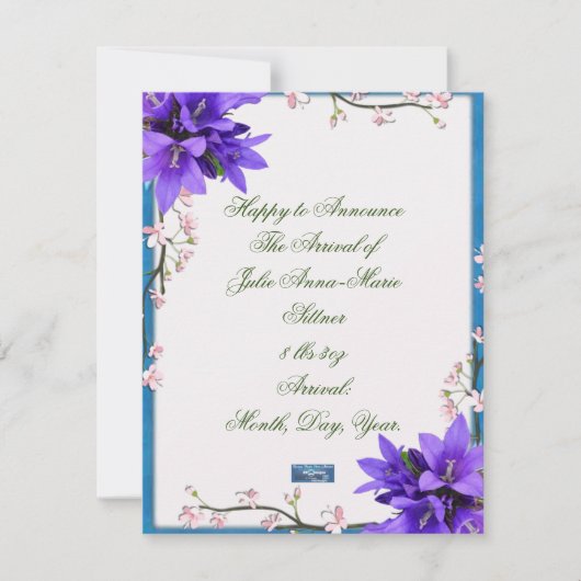 フラットカード 9 (パープルブロッサムス) RFPMデザインズ ©️2024 案内状 (正面)