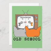 フラットカード – OLD SCHOOLレトロビデオゲーム猫 (正面/裏面)