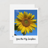 フラットカ空白のード – あなたは私の太陽の光 サンキューカード (正面/裏面)