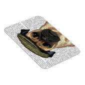 フラットキャップにパグ マグネット (右側)