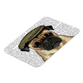 フラットキャップにパグ マグネット (左側)