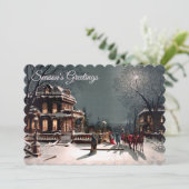 フラットクビクトリアンリスマスパーティーフォトグリーティングカード シーズンカード (スタンド正面)