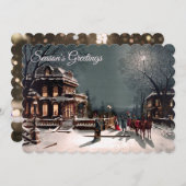 フラットクビクトリアンリスマスパーティーフォトグリーティングカード シーズンカード (正面/裏面)