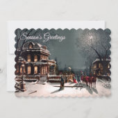 フラットクビクトリアンリスマスパーティーフォトグリーティングカード シーズンカード (正面)
