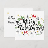 フラットクリスマスカード – メリークリスマス シーズンカード (正面/裏面)