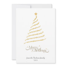 フラットクリスマスツリー非写真ホリデーカード