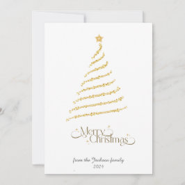 フラットクリスマスツリー非写真ホリデーカード シーズンカード