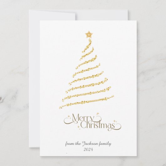 フラットクリスマスツリー非写真ホリデーカード シーズンカード (正面)