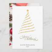 フラットクリスマスツリー非写真ホリデーカード シーズンカード (正面/裏面)