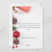 フラットクリスマスツリー非写真ホリデーカード シーズンカード (裏面)