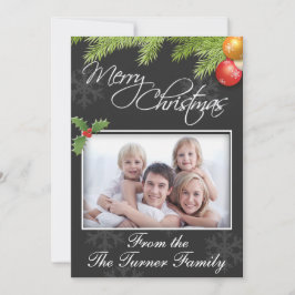 フラットクリスマスフォトカード シーズンカード