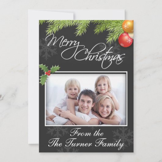 フラットクリスマスフォトカード シーズンカード (正面)