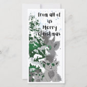 フラットクリスマスモンスターファミリーカード サンキューカード (正面)