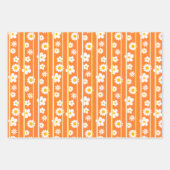 フラットグモダンラフィックデイジーオレンジアニー大事な行事 ラッピングペーパーシート (正面3)