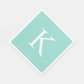 フラットグモダンラフィックデイジーロビンズエッグブルー スタンダードランチョンナプキン (角)