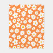 フラットグラフィックモダンデイジーオレンジ フリースブランケット (正面)