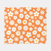 フラットグラフィックモダンデイジーオレンジ フリースブランケット (正面(横))