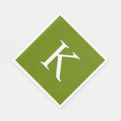 フラットグラフィックモダンデイジーグリーン スタンダードランチョンナプキン (角)