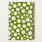 フラットグラフィックモダンデイジーグリーン ノートブック (裏面)
