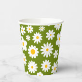 フラットグラフィックモダンデイジーグリーン 紙コップ (左)