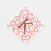 フラットグラフィックモダンデイジーピンク スタンダードランチョンナプキン (角)