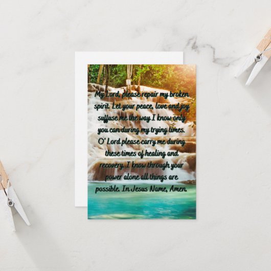 フラットグリーティングカードを修復するための祈りの言葉 カード (正面/裏面インサイチュ)