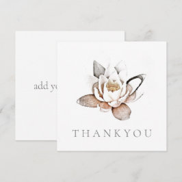 フラットグリーティングカード：ありがとう：ホワイトロータス サンキューカード