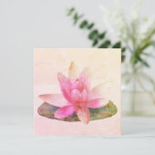 フラットグリーティングカード：ピンクロータス カード (スタンド正面)