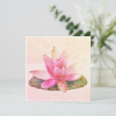 フラットグリーティングカード:ピンクロータス カード (スタンド正面)