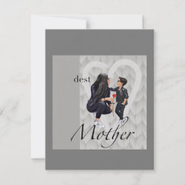 フラットグリーティングカード　少年よ、ハッピー・マザーズ・デイ！ カード