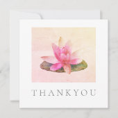 フラットグリーティングカード:感謝:ピンクロータス サンキューカード (正面)