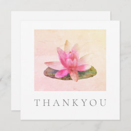 フラットグリーティングカード：感謝:ピンクロータス サンキューカード