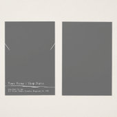 フラットグレーミニマルネックレス/ブレスレット表示カード (正面&裏面)