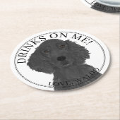 フラットコパーソナライズされたートリエバー結婚ズ ラウンドペーパーコースター (アングル)