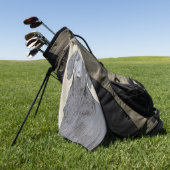 フラットコーテッドリト絵画リーバー – オリジナルドッグアート ゴルフタオル (グリーン)