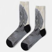 フラットコーテッドリト絵画リーバー – オリジナルドッグアート ソックス (左)