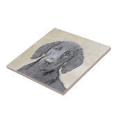 フラットコーテッドリト絵画リーバー – オリジナルドッグアート タイル (側面)