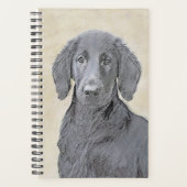フラットコーテッドリト絵画リーバー – オリジナルドッグアート プランナー手帳 (正面)