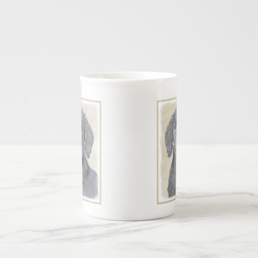 フラットコーテッドリト絵画リーバー – オリジナルドッグアート ボーンチャイナマグカップ (正面)