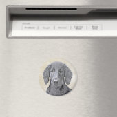 フラットコーテッドリト絵画リーバー – オリジナルドッグアート マグネット (インサイチュ (食洗機))