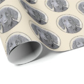 フラットコーテッドリト絵画リーバー – オリジナルドッグアート ラッピングペーパー (ロールコーナー)