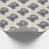 フラットコーテッドリト絵画リーバー – オリジナルドッグアート ラッピングペーパー (角)