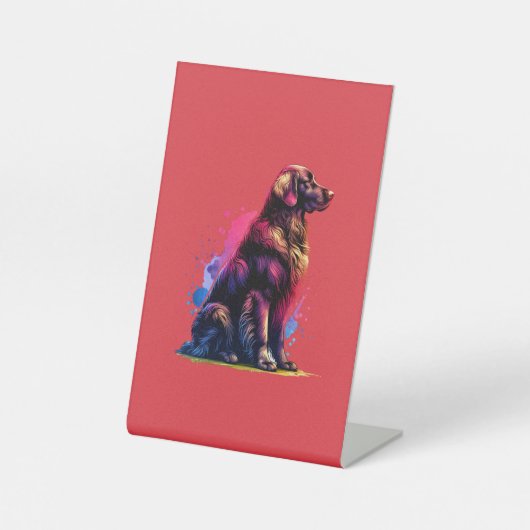 フラットコートゴールデンレトリバードッグ 台座サイン (正面)