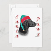 フラットコートリトリエバーサンタポーズ シーズンポストカード (正面/裏面)