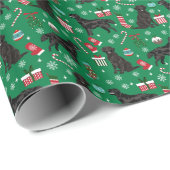 フラットコートレトリエバークリスマスドッグ ラッピングペーパー (ロールコーナー)